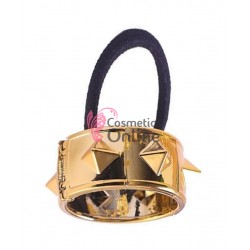 Inel pentru prins parul din plastic model ILM015 Auriu cu model